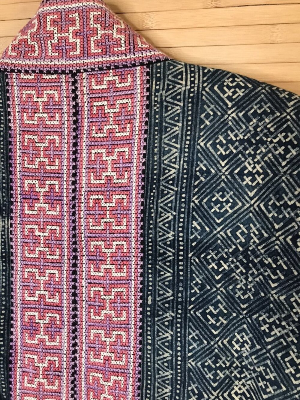 Unbranded Embroidered Reversible Jacket Multicolor Zip Front Pockets Boho Aztec - Picture 5 of 9